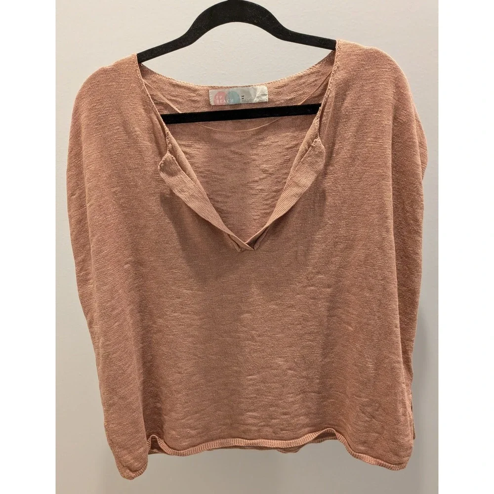 FREE PEOPLE FP Beach Marina Del Sol Sweater Top Sleeveless Boho Brown Medium M